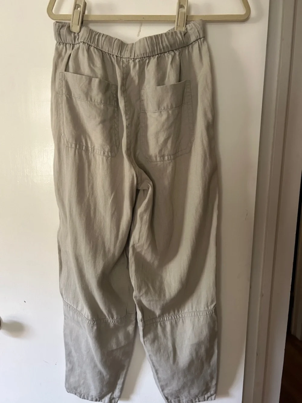 The Linen Pull-On Barrel Pant in Seagrass size Small